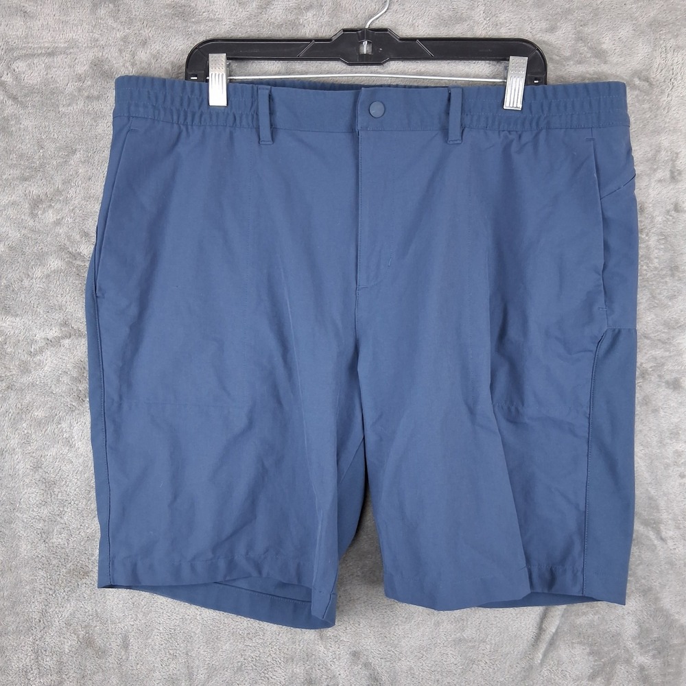 Adidas Golf Shorts Mens Size 40 Navy Blue Flat Front Elastic Waist Pockets